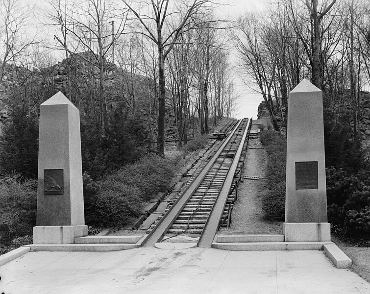 File:Granite Railway - General view of incline to Quarry from Northwest.jpg