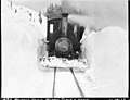 Gravel train in snow near Masonry Dam along East Fork Fish Creek, King County, Washington, 1913 (50814690437).jpg