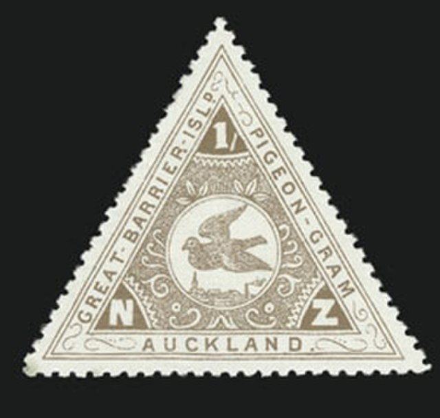 Great Barrier Island pigeon post stamp