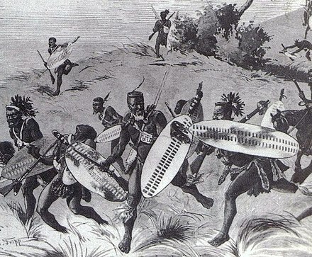 Zulu warriors, 1879 (Charles Edwin Fripp)