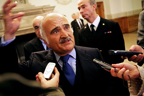 Prince El Hassan bin Talal during a press conference in Copenhagen (2006).