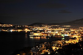 View of the town at night