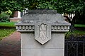 Stone fencepost at the street entrance to the Hiram Sibley House