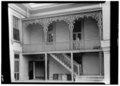 Historic American Buildings Survey, W. Jeeter Eason, Deputy District Officer, Photographer August 3, 1936 DETAIL OF CAST IRON BALCONY ON RIGHT WING (LEFT WING SIMILAR). - Belmont HABS TENN,19-NASH,2-4.tif