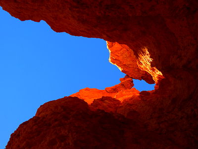 A low angle shot of a rock formation in Bryce Canyon National Park.