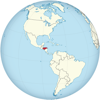 Honduras on the globe (Americas centered).svg