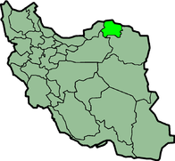 نقشه‌ای نشان‌دهندهٔ استان خراسان شمالی در ایران