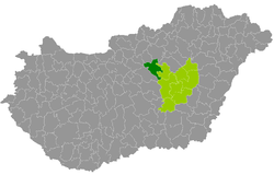 A Jászberényi járás elhelyezkedése Magyarországon