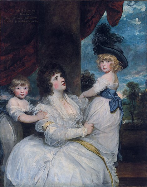 File:Jane, Countess of Harrington, with her sons, the Viscount Petersham and the Honorable Lincoln Stanhope, by Joshua Reynolds.jpg