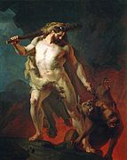 Johann Köler - Hercules Removes Cerberus from the Gates of Hell, 1855.jpg