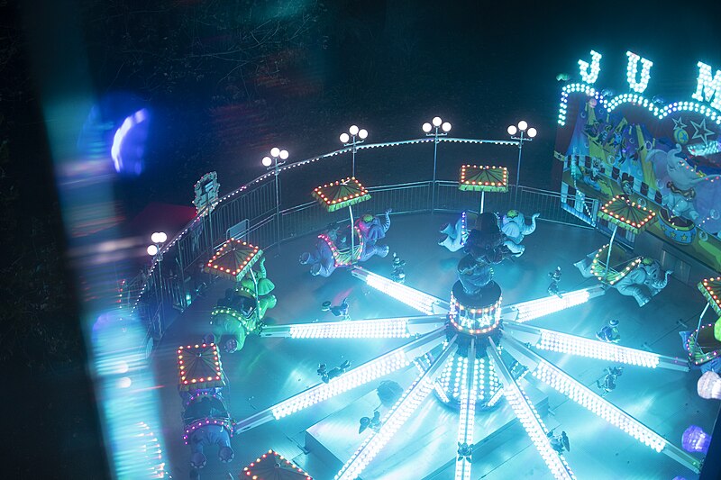 File:Jumbo Amusement Ride as viewed from a Ferris wheel at night in Largo Central Park, Florida, Dec 2020 (02).jpg