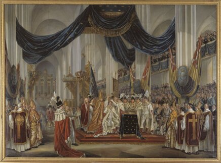 Coronation of Charles XIV John as King of Sweden in Stockholm Cathedral