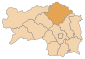 Location of the Bruck-Mürzzuschlag district within Styria