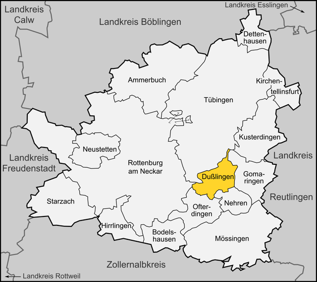 Elhelyezkedése Baden-Württemberg térképén