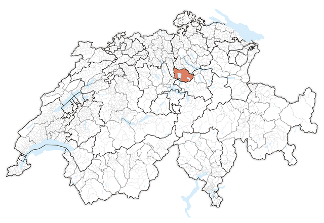 Map of the Canton of Zug