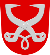 A logging tongs in the coat of arms of Konnevesi Konnevesi.vaakuna.svg