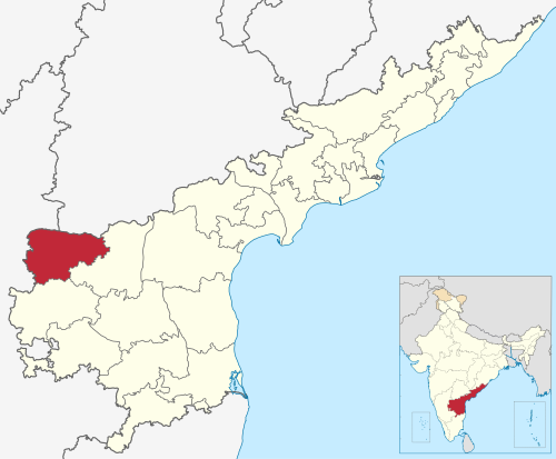 Location of Kurnool district in Andhra Pradesh