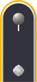 Rank badge on the epaulette of the jacket of the service suit for air force uniform wearers.