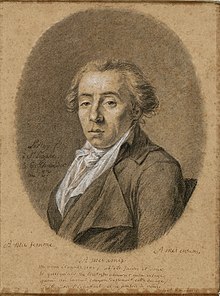 Last portrait of Jean-Antoine Roucher, drawn in prison 24 July 1794 by Joseph-Francois Le Roy (Paris, musee Carnavalet) LE ROY Portrait du poete Jean-Antoine Roucher.jpg