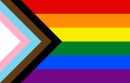 2018 Progress Pride Flag by Daniel Quasar LGBTQ+ rainbow flag Quasar "Progress" variant.svg