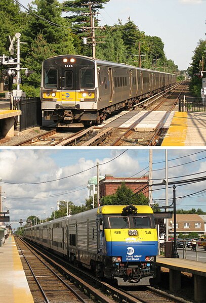 The Long Island Rail Road provides electric and diesel rail service from east to west throughout Long Island.