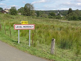 Laval-Morency (Ardennes) city limit sign.JPG