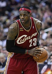 James with the Cavaliers in November 2009. He finished his first stint with the Cavs averaging 27.8 points, 7 rebounds, 7 assists, and 1.7 steals per game.