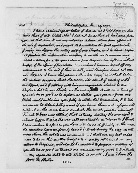 Letter from Thomas Jefferson to Benjamin Waller 1793.jpg