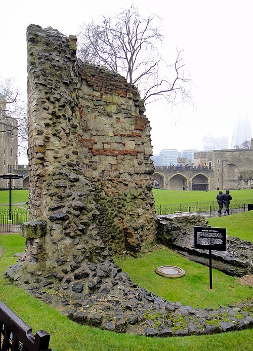 Remains of the 12th-century Wardrobe Tower at the Tower of London