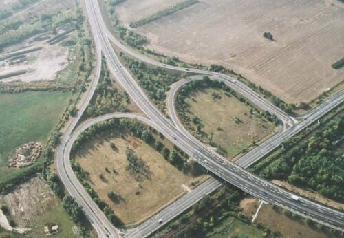 Aerial photography of the M0 motorway