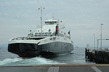 Car ferries are a vital part of the highway infrastructure in the coastal regions. Above is "MF Stavangerfjord" which goes between Arsvagen and Mortavika in Rogaland. MF Stavangerfjord.jpg