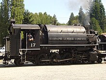 Hammond Lumber Company No. 17 was restored after being abandoned in the woods following a 1945 wildfire. MRSR17.jpg