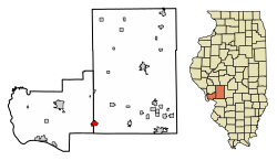 Location of Brighton in Macoupin and Jersey Counties, Illinois.