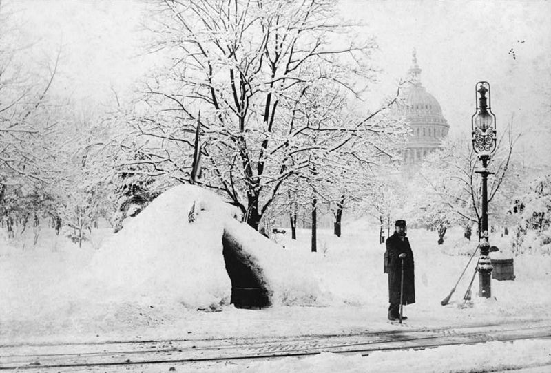 File:Man standing by snow hut, U.S. Capitol.jpg