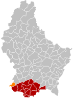 Lage von Petingen im Großherzogtum Luxemburg