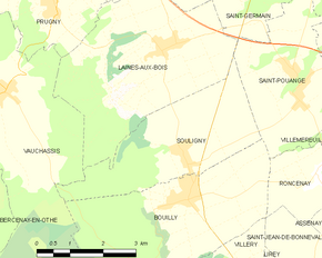 Poziția localității Souligny