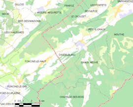 Mapa obce Châtelblanc