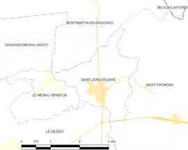 Mapa obce Saint-Jean-de-Daye