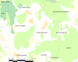 Mapa obce Coiffy-le-Haut