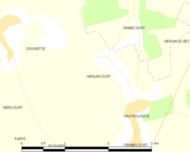 Mapa obce Herlincourt