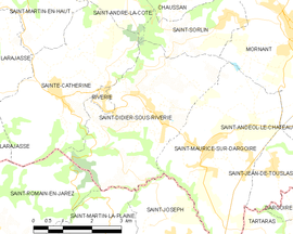 Mapa obce Saint-Didier-sous-Riverie