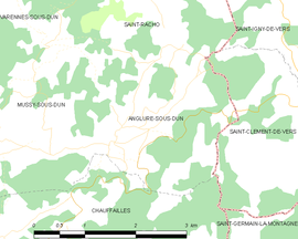 Mapa obce Anglure-sous-Dun