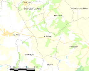 Poziția localității Aubigny
