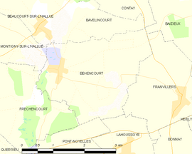 Mapa obce Béhencourt