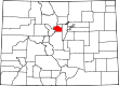 Harta statului Colorado indicând comitatul Clear Creek