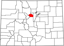 Clear Creek County na mapě Colorada