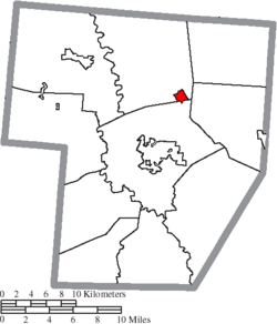 Map of Fayette County Ohio Highlighting Bloomingburg Village.png