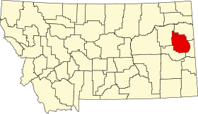 Map of Montana highlighting Dawson County.svg