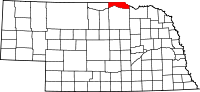 Округ Бойд на мапі штату Небраска highlighting