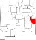 Harta statului New Mexico indicând comitatul Roosevelt